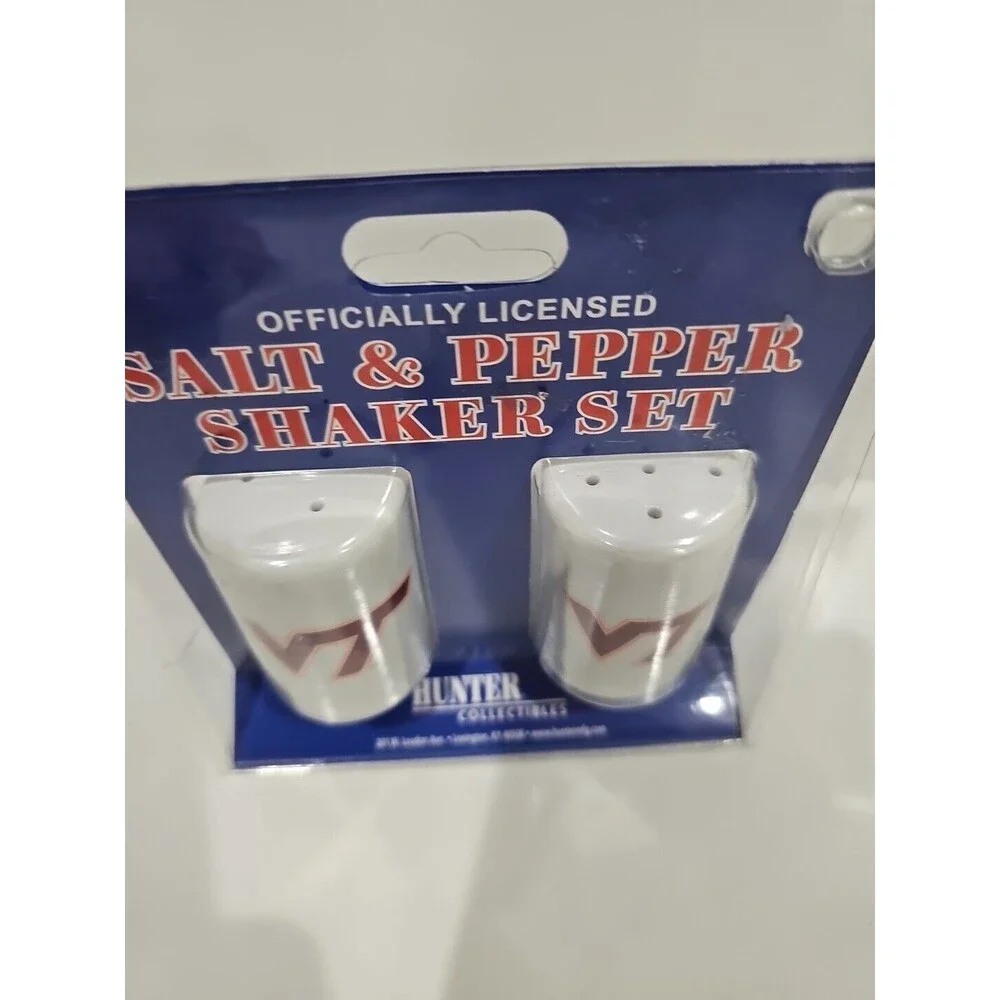 Virginia Tech Hokies Salt And Pepper Shakers Hunter Collectibles New Unused - Picture 5 of 5